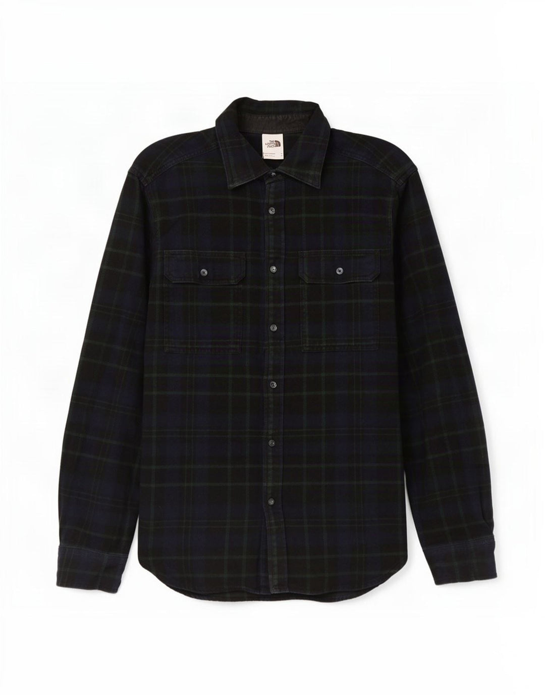 Camisa masculina de flanela The North Face, algodão xadrez médio azul marinho