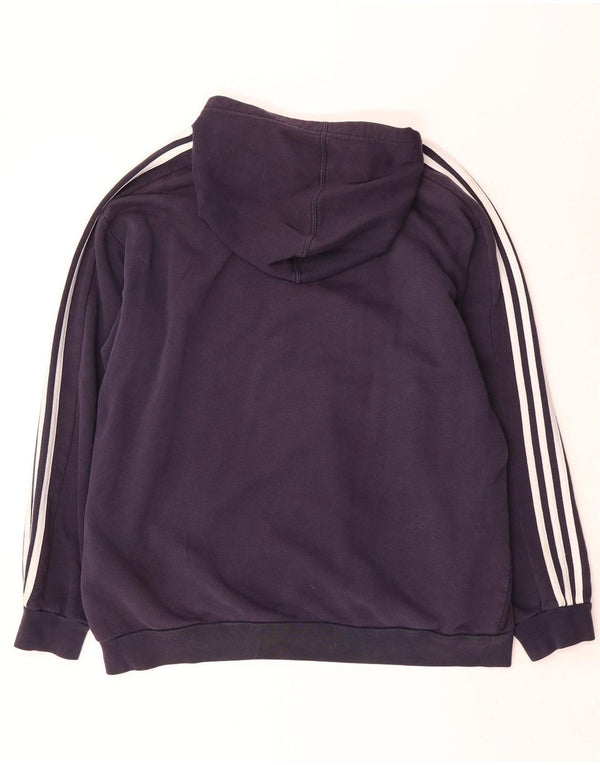 Adidas Mens Hoodie Jumper 2XL Algodão Azul Marinho