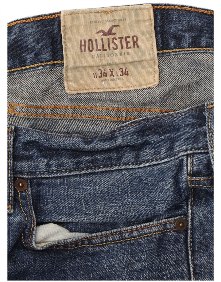 Calça jeans reta masculina HOLLISTER W34 L34 algodão azul