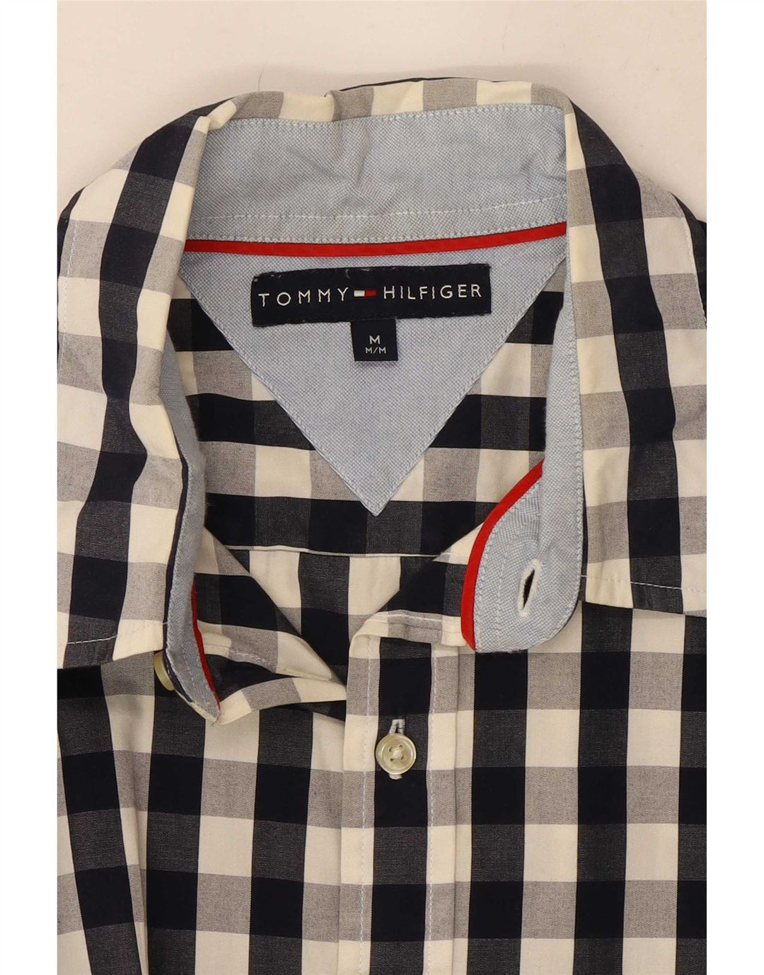 Camisa masculina Tommy Hilfiger média azul marinho guingão