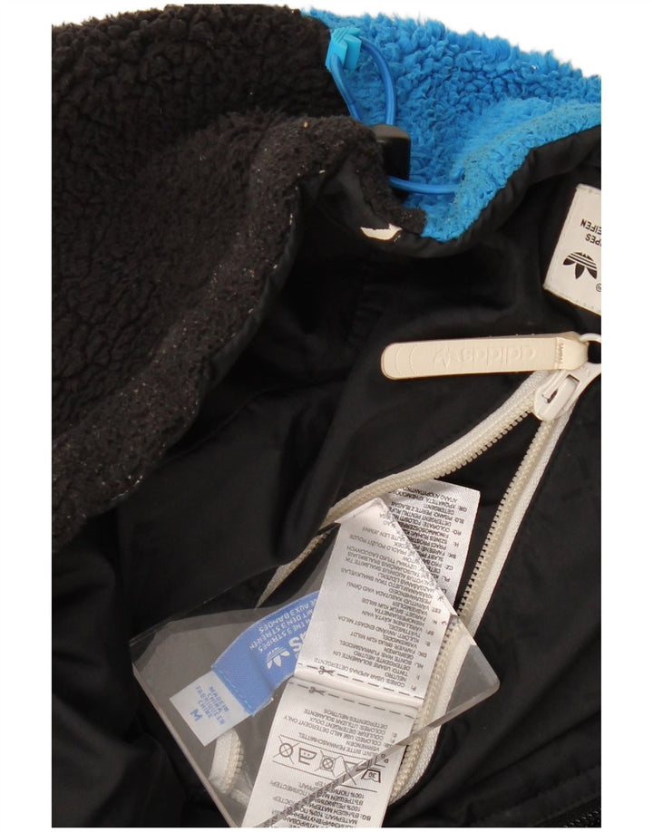 Jaqueta reversível masculina Adidas UK 38 poliéster preto médio