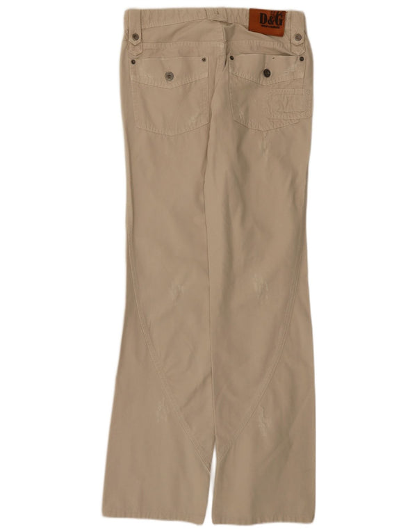 Dolce & Gabbana Calça masculina reta casual W32 L34 algodão bege