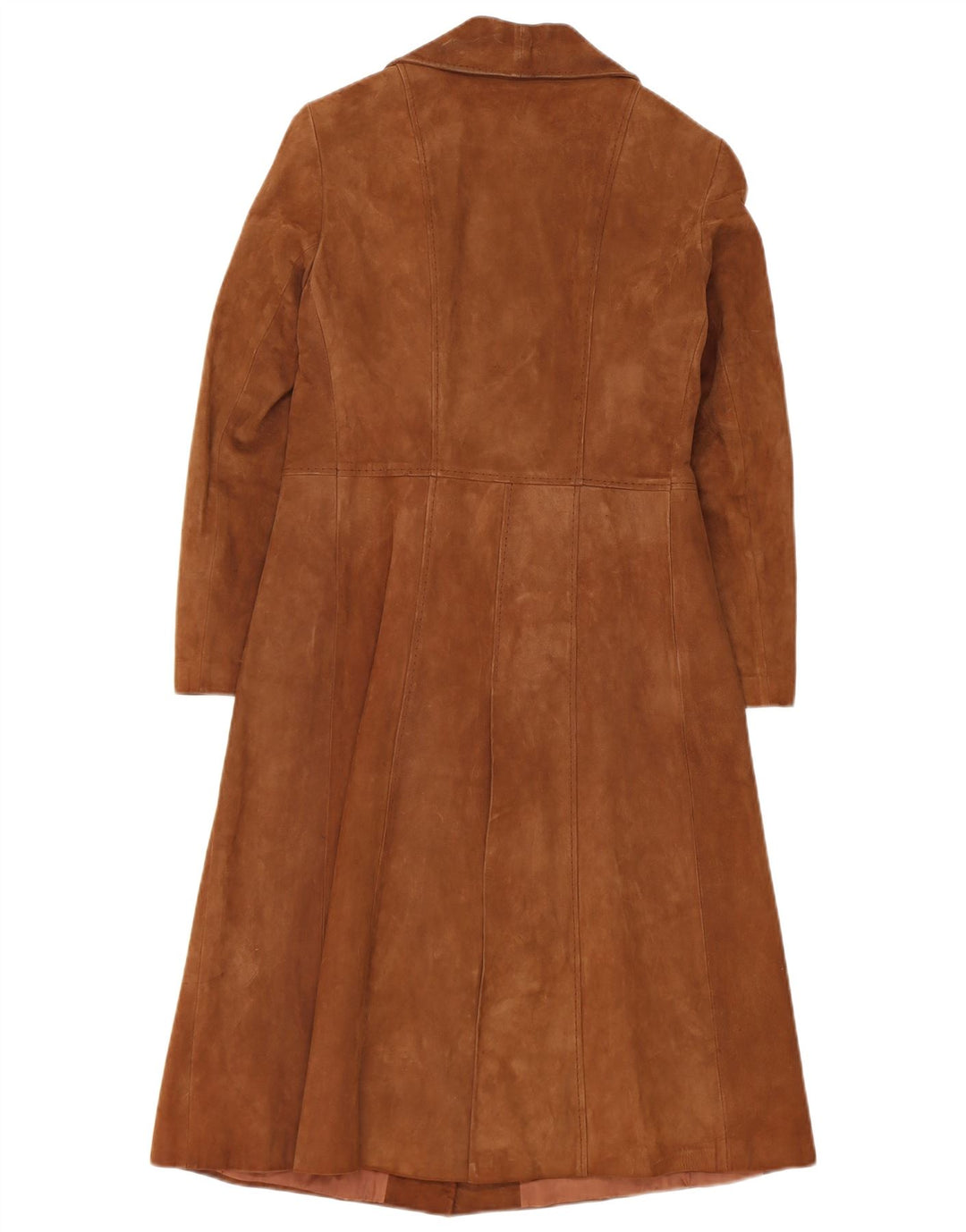 Sobretudo feminino vintage de camurça IT 44 couro marrom médio