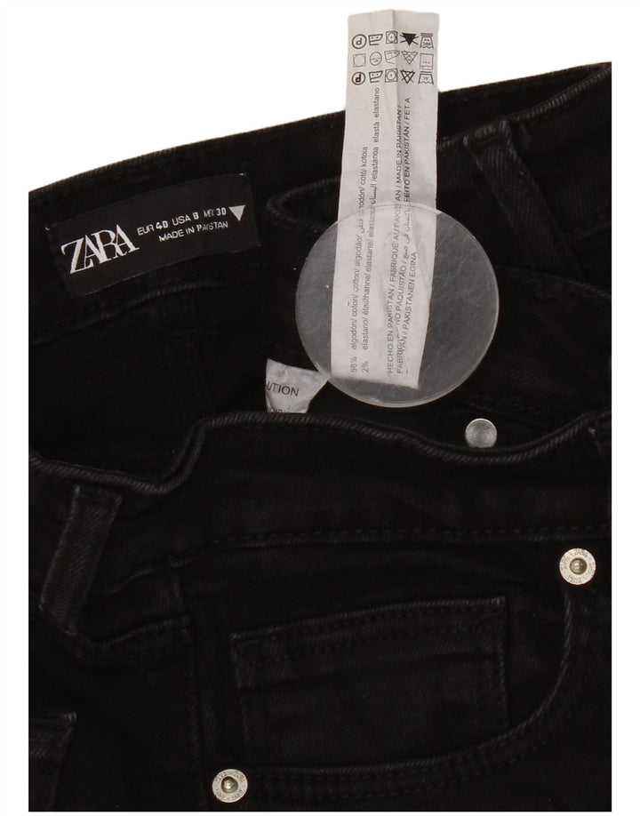 Calça jeans reta feminina Zara EU 40 médio W30 L32 algodão preto