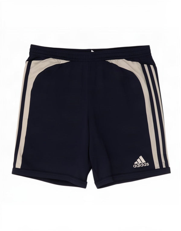 Adidas Womens Climalite Sport Shorts UK 14 Médio Azul Marinho Colorblock