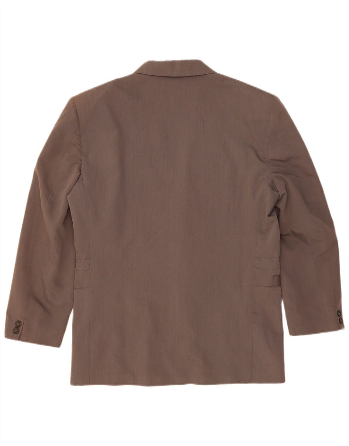 Jaqueta blazer masculina vintage com 2 botões, poliéster cinza pequeno Reino Unido 36