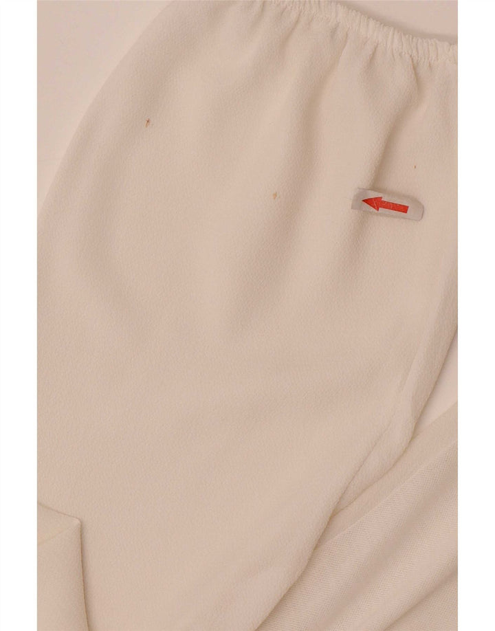 Blusa feminina Zara manga comprida crop top UK 16 grande branco