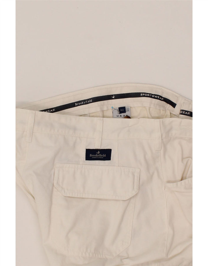 BROOKSFIELD Mens Straight Cargo Trousers IT 52 XL W36 L28 White Cotton Vintage Brooksfield and Second-Hand Brooksfield from Messina Hembry 