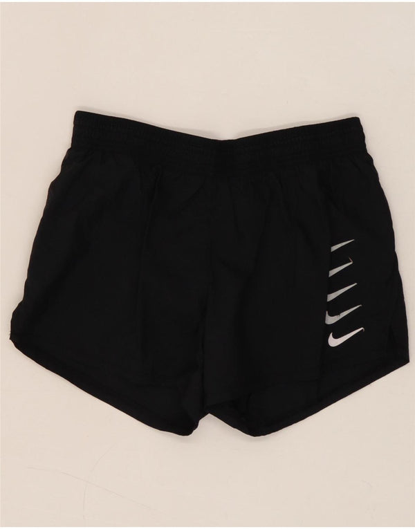 Shorts esportivos gráficos femininos NIKE UK 8 pequenos poliéster preto