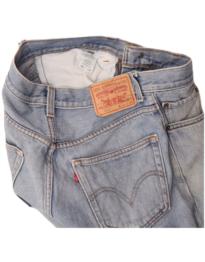 Calça jeans masculina Levi's 505 Regular Fit Straight W32 L32 Azul Algodão