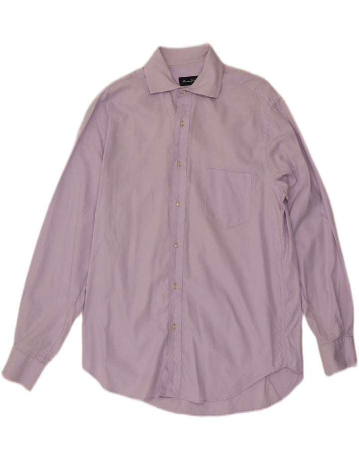 Camisa masculina Massimo Dutti tamanho 15 3/4 40 espinha de peixe roxo médio