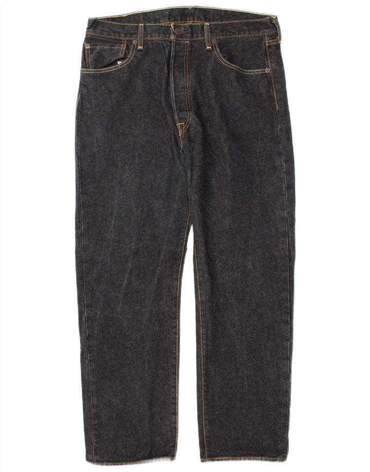 Calça jeans masculina Levi's 501 Straight W36 L32 cinza algodão