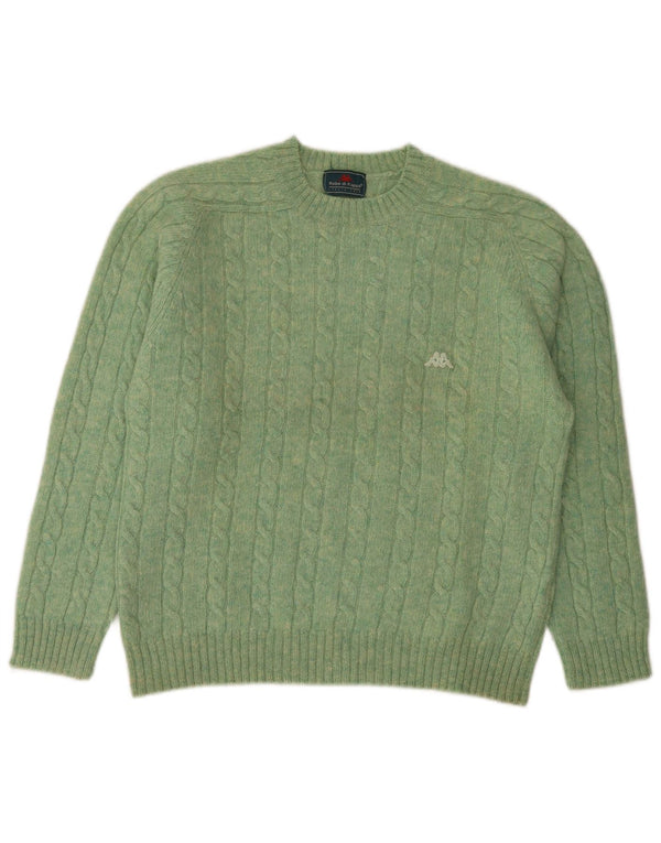 Suéter masculino Kappa com gola redonda e lã verde pequena