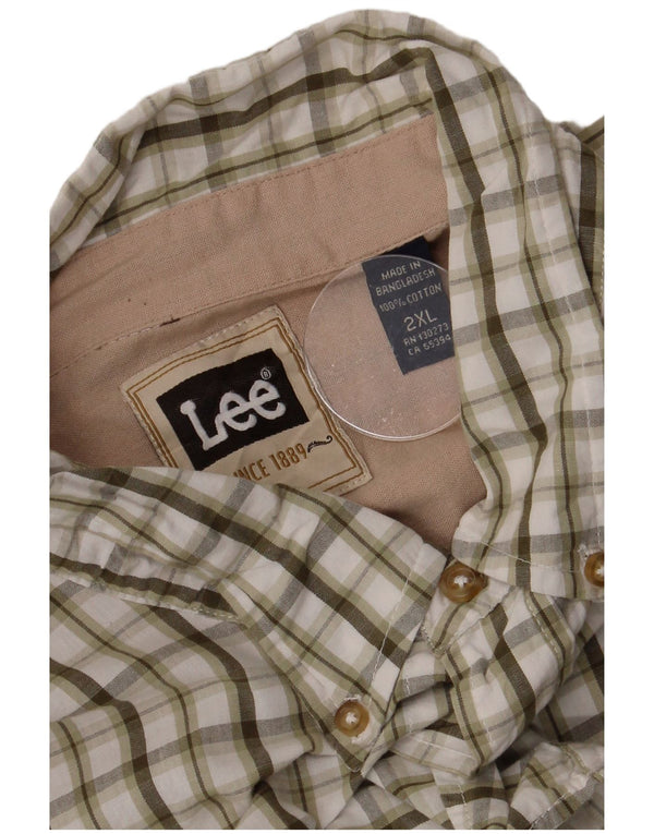 Camisa masculina Lee 2XL algodão xadrez verde