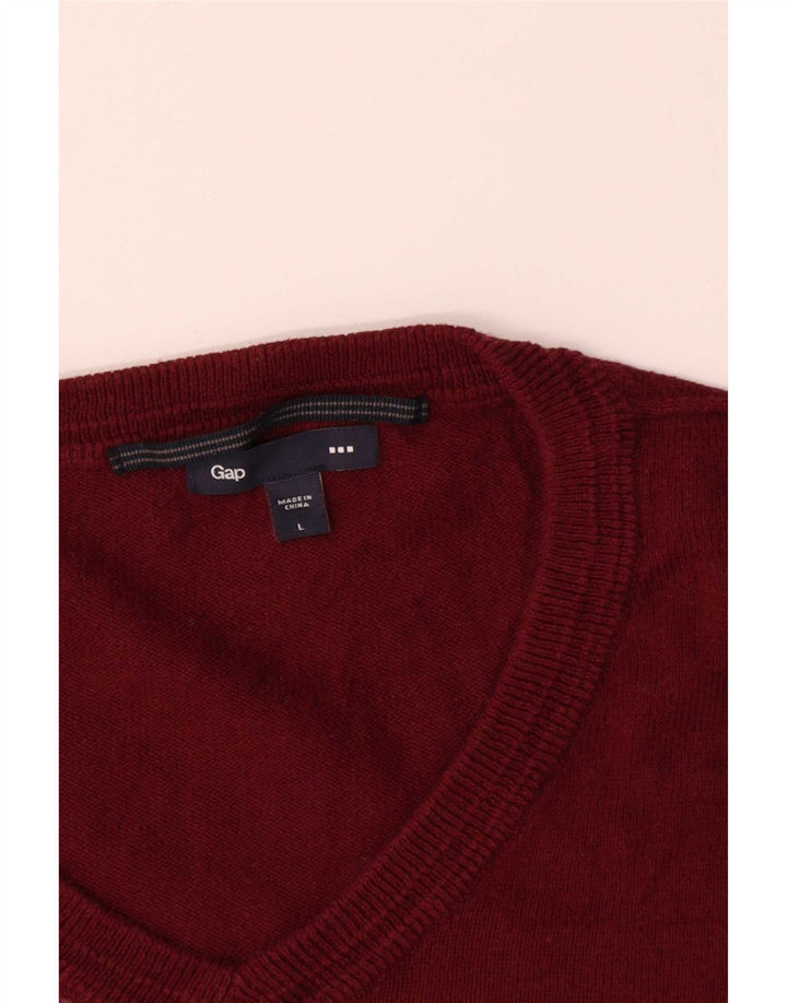 Suéter masculino Gap com decote em V grande algodão marrom