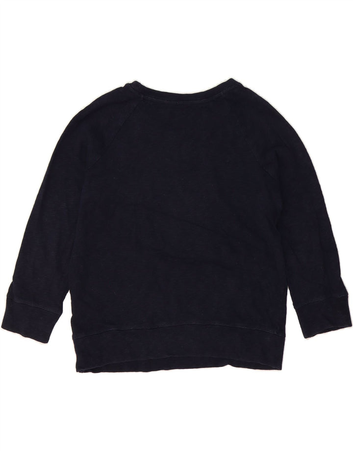 J. CREW Suéter feminino com estampa grande grande Reino Unido 10 pequeno azul marinho