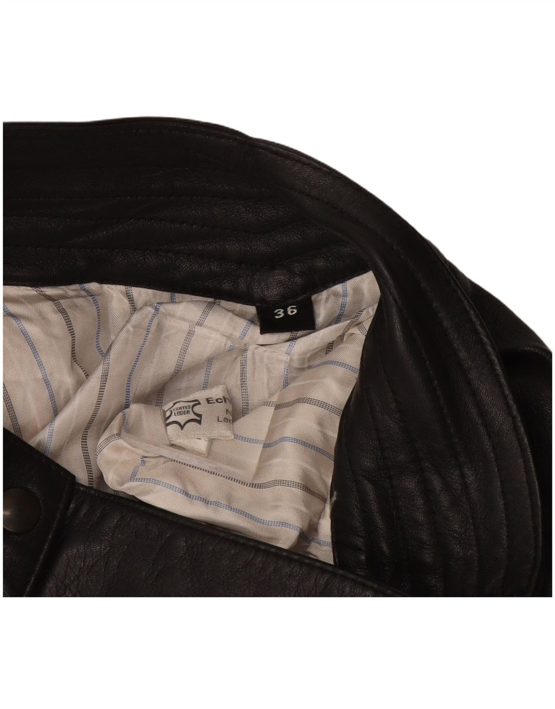 Saia de couro feminina vintage UE 36 pequena W26 couro preto