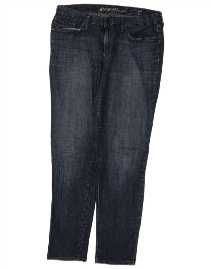 EDDIE BAUER Calça jeans feminina Boyfriend Slim US 8 Médio W32 L30 Azul marinho