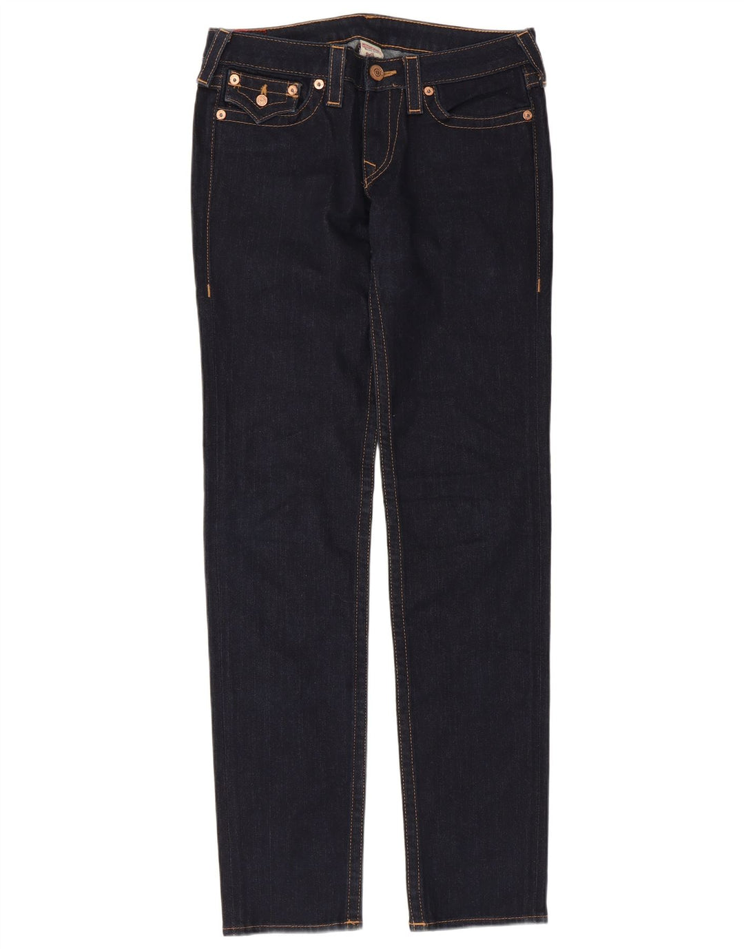 Jeans Slim Feminino True Religion W30 L34 Azul Marinho Algodão