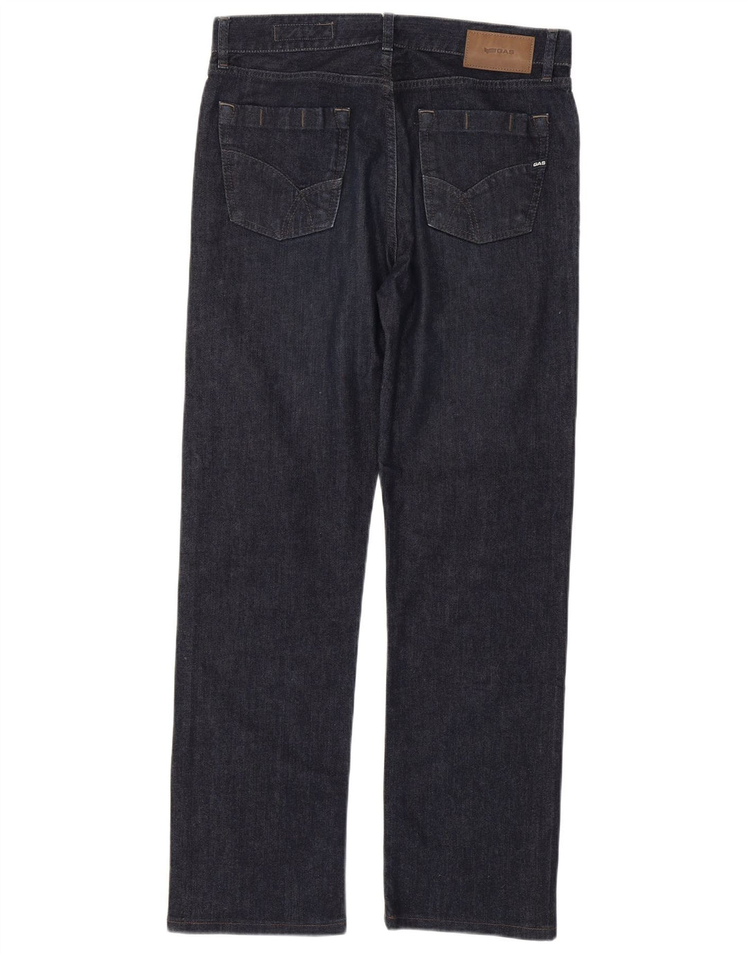 Gas Mens Straight Jeans W34 L31 Azul Marinho Algodão