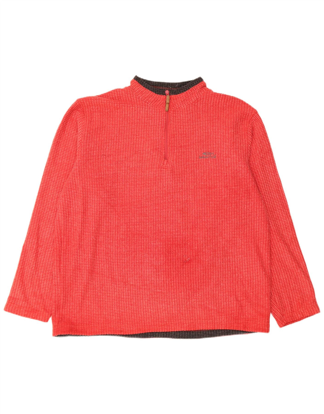 Weird Fish Masculino Zip Neck Fleece Jumper 2XL Poliéster Vermelho