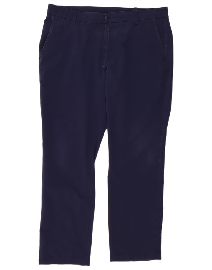 Under Armour Mens Straight Chino Calças W40 L32 Poliéster Azul Marinho