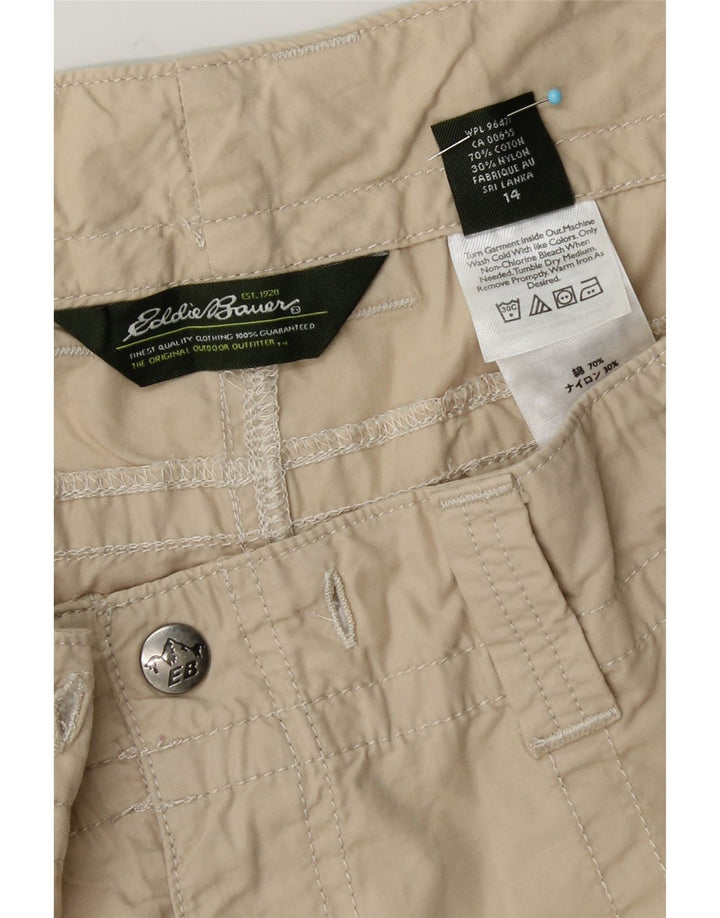 EDDIE BAUER Womens Straight Cargo Trousers US 14 XL W36 L31 Beige Cotton Vintage Eddie Bauer and Second-Hand Eddie Bauer from Messina Hembry 