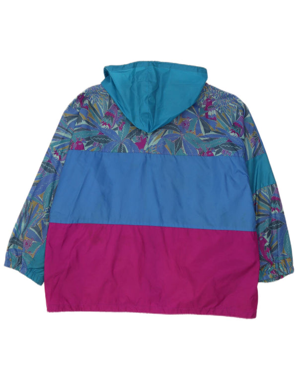 Jaqueta de chuva masculina J Jeantex com capuz e ajuste solto Reino Unido 40/42 grande bloco colorido azul