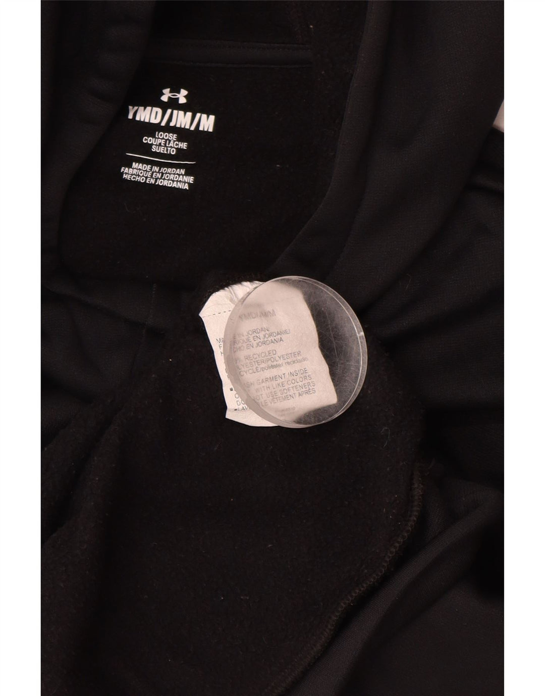 Suéter com capuz gráfico solto UNDER ARMOUR para meninas 9-10 anos médio preto