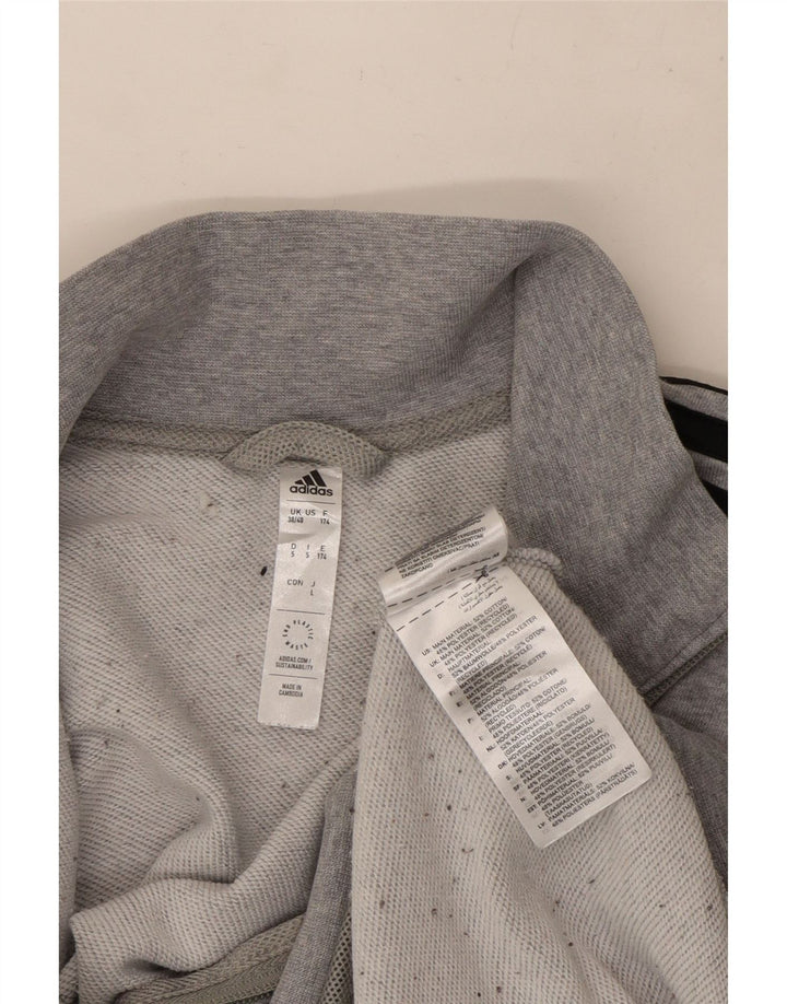 Adidas Mens Tracksuit Top Jacket UK 38/40 Médio Cinza Flecked Algodão