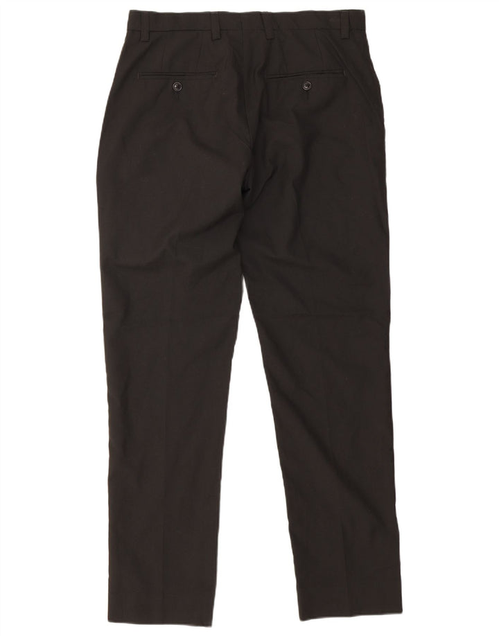 Calças de terno slim masculinas French Connection W32 L31 poliéster preto