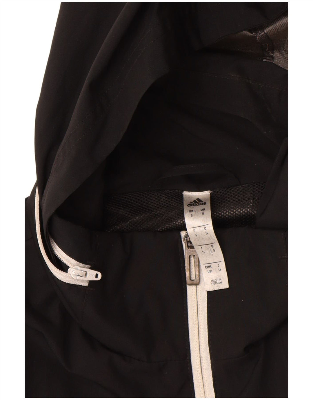 Jaqueta masculina Adidas com capuz e jaqueta pequena de poliéster preto