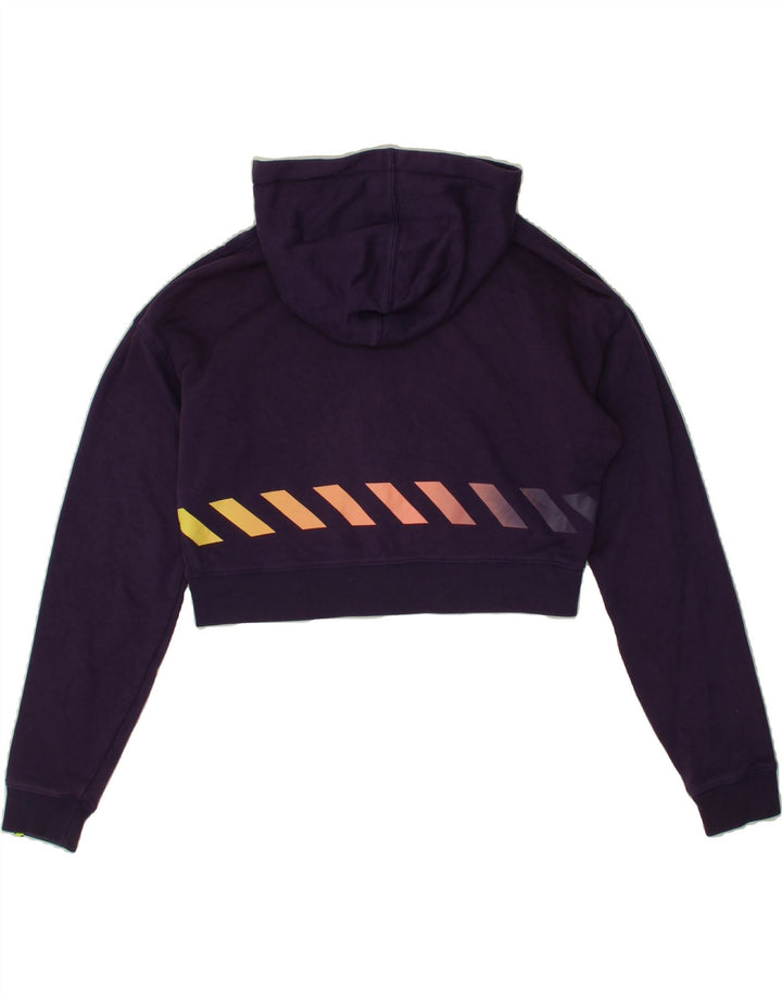 NIKE Womens Crop Graphic Zip Hoodie Sweater UK 14 Medium Purple Vintage Nike and Second-Hand Nike from Messina Hembry 