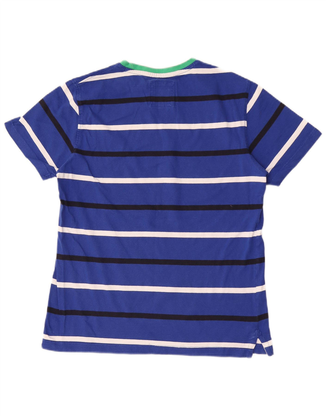 Camiseta masculina Crew Clothing Top algodão listrado azul médio