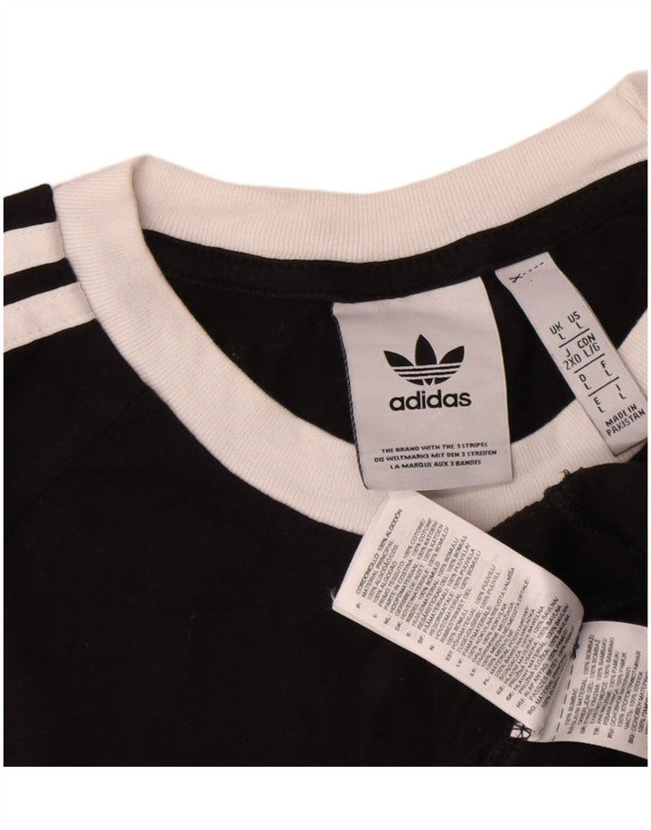 Adidas Mens Camiseta Top Grande Algodão Preto