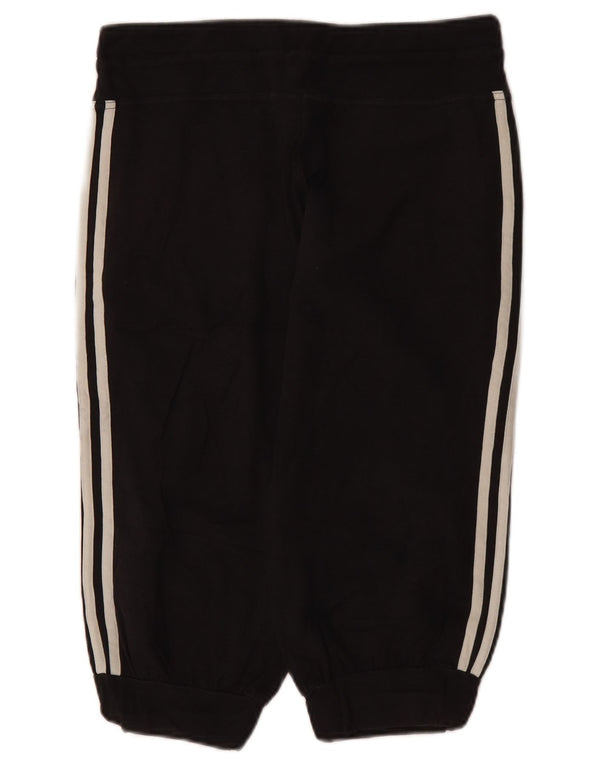 Adidas Womens Capri Calças de treino Joggers UK 10 Pequeno Algodão Preto