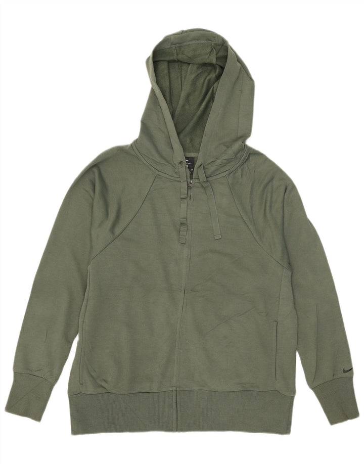 Suéter masculino Nike Dri Fit Zip com capuz pequeno poliéster verde