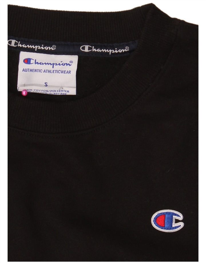 CHAMPION Womens Graphic Sweatshirt Jumper UK 10 Small Black Colourblock