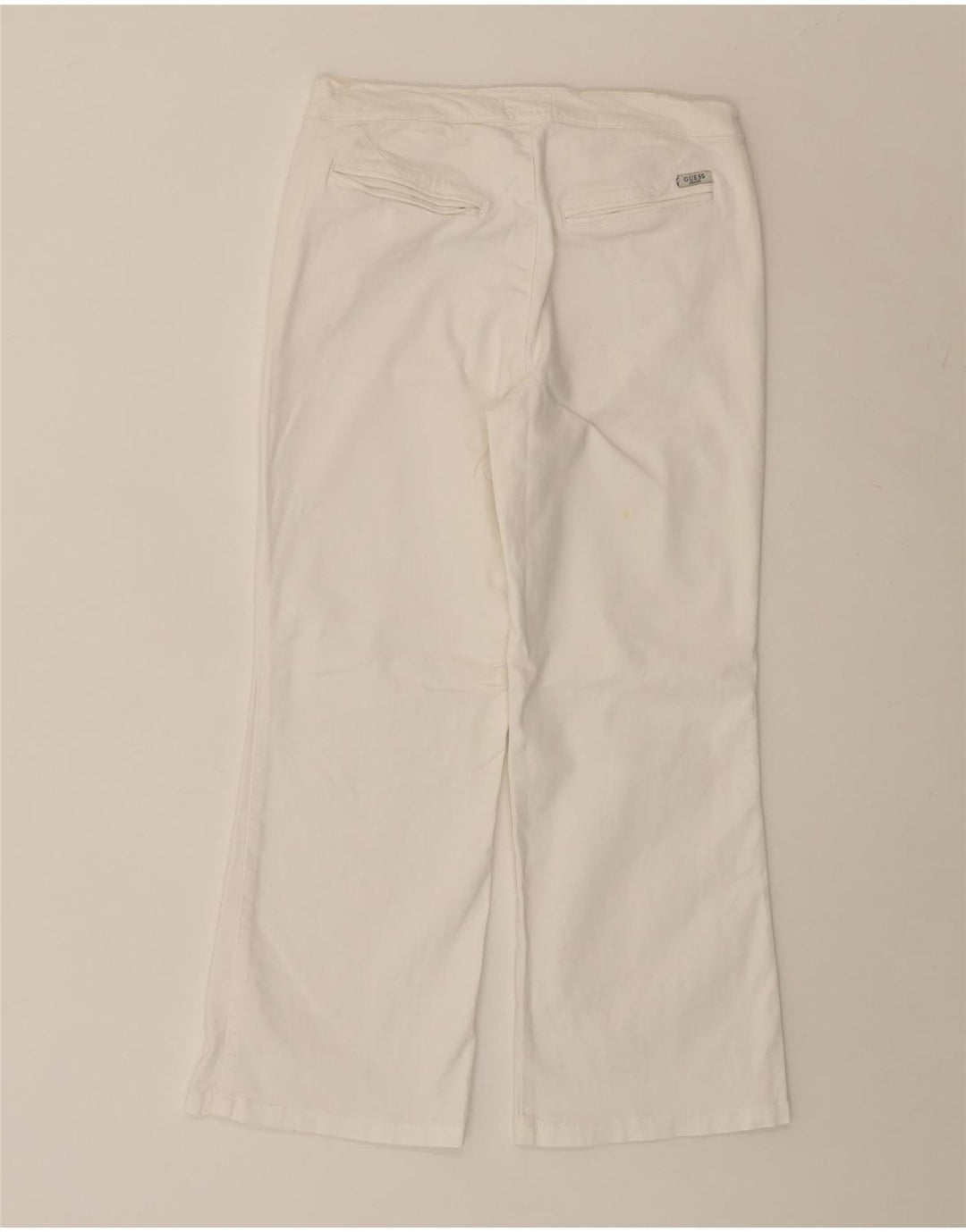 Calça feminina cortada reta GUESS W29 L23 algodão branco
