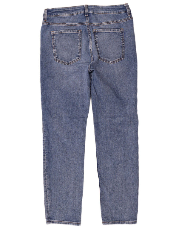 Calça jeans feminina Marks & Spencer The Sienna Straight UK 14 grande W30 L28 azul