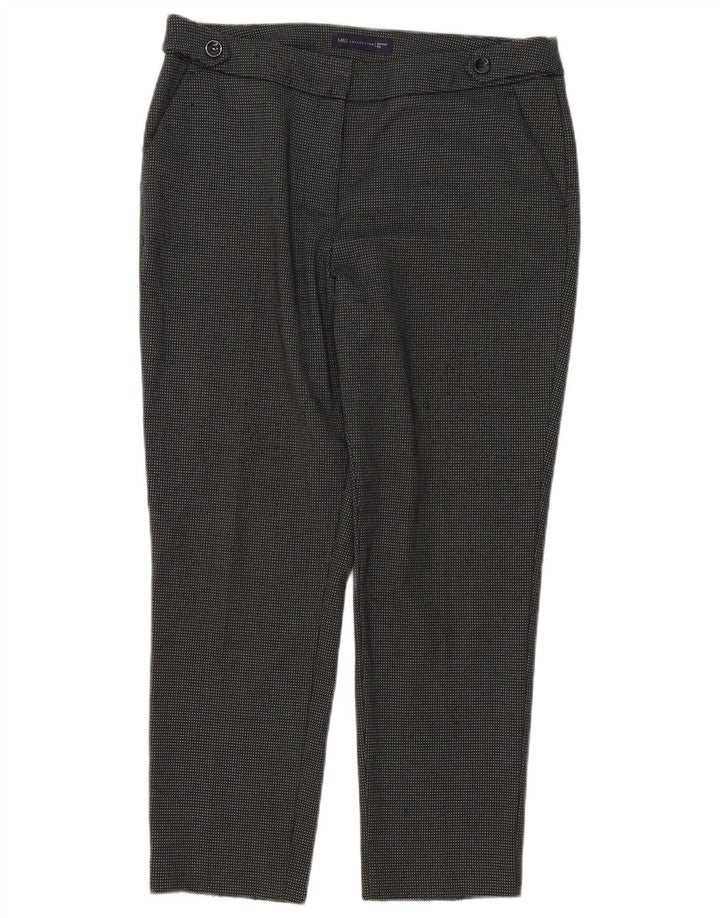 Calça feminina Marks & Spencer de terno curto Reino Unido 12 médio W34 L26 xadrez cinza