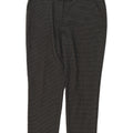 Calça feminina Marks & Spencer de terno curto Reino Unido 12 médio W34 L26 xadrez cinza