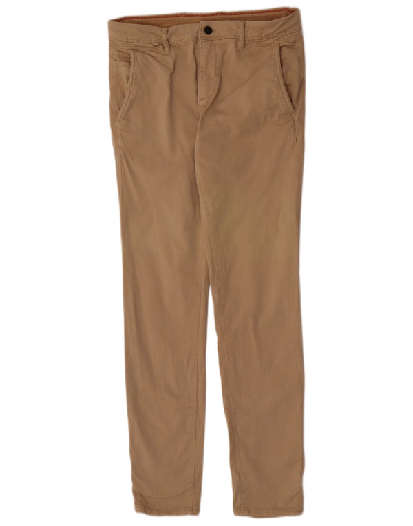 Zara Mens Skinny Chino Calças EU 38 Pequeno W30 L31 Marrom