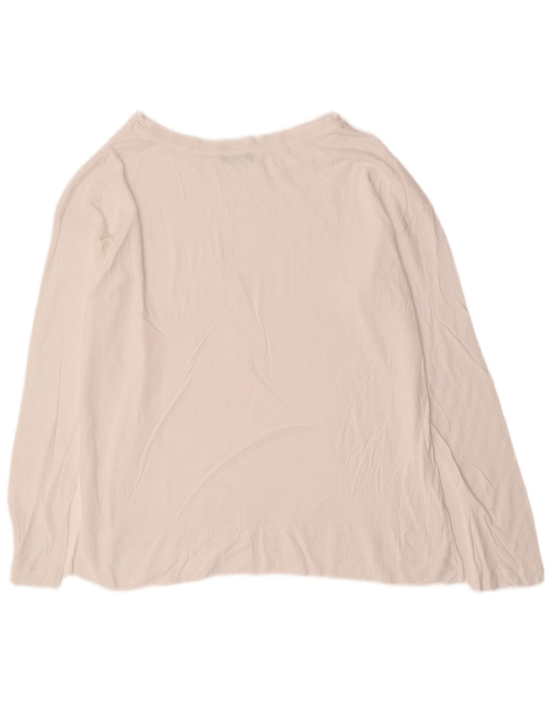 Suéter feminino com gola canoa BENETTON Reino Unido 14 médio branco