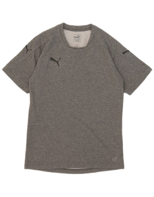 Camiseta masculina Puma Top cinza médio algodão manchado