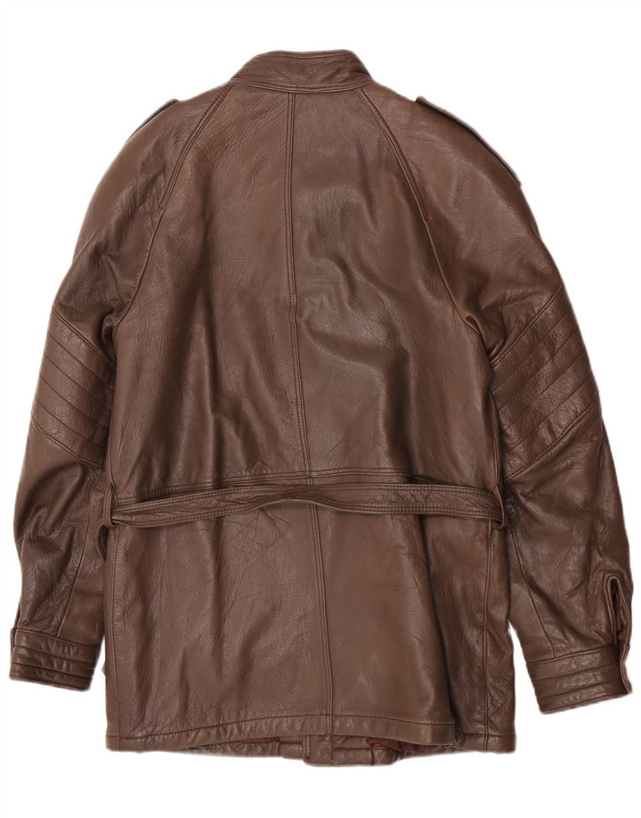 Jaqueta de couro masculina vintage IT 50 grande couro marrom