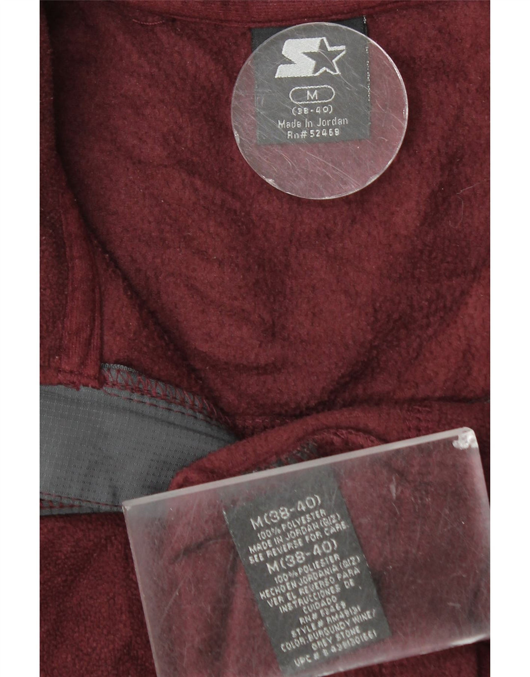 Jumper de lã masculino Starter com gola e zíper Reino Unido 38/40 bloco colorido marrom médio