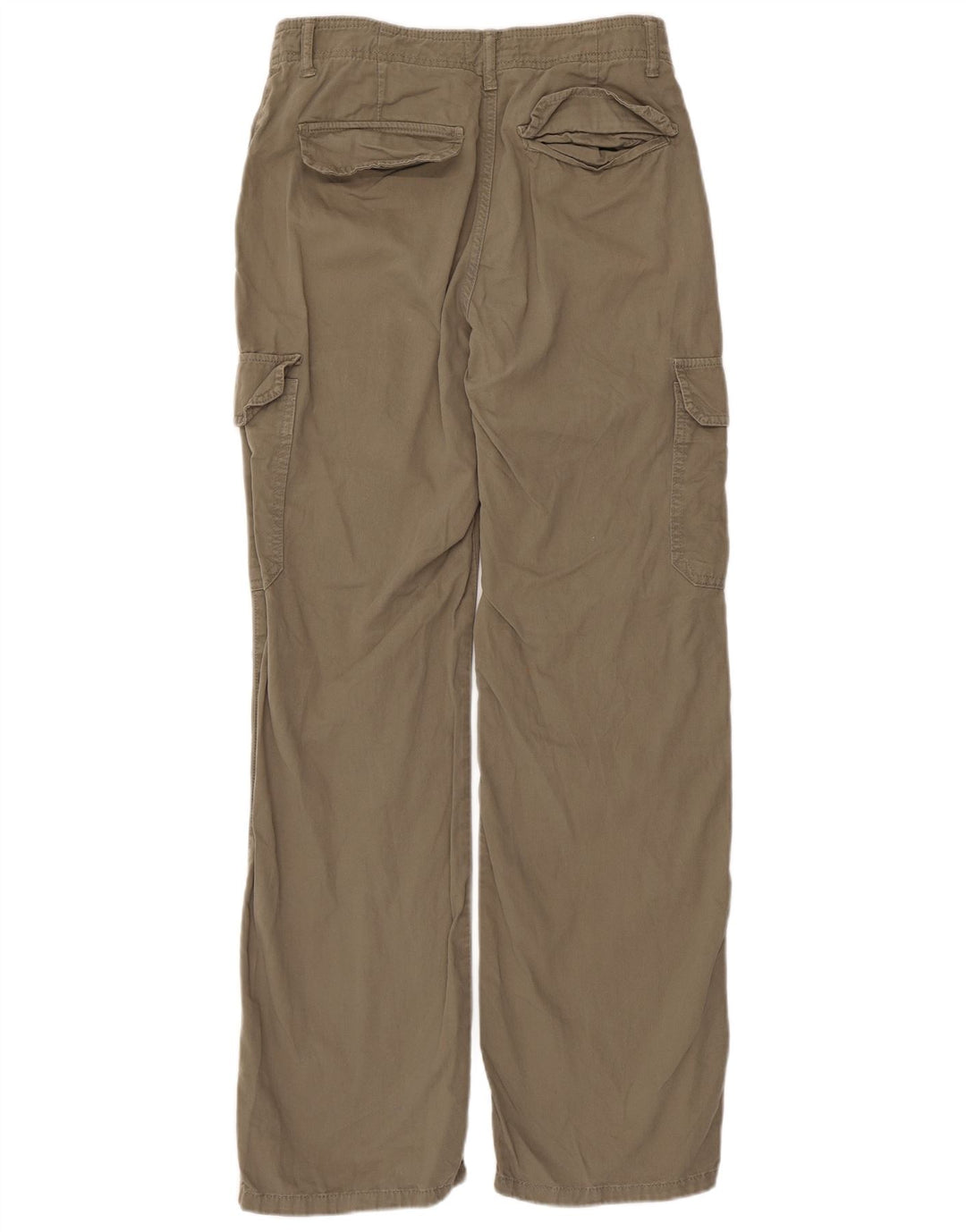 Calça cargo feminina reta ZARA UE 38 pequena W28 L30 algodão cáqui