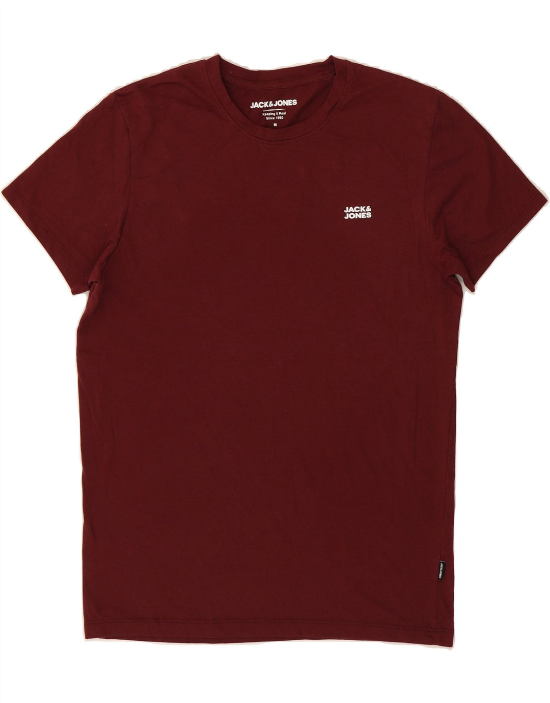JACK & JONES Mens T-Shirt Top Medium Burgundy Cotton Vintage Jack & Jones and Second-Hand Jack & Jones from Messina Hembry 