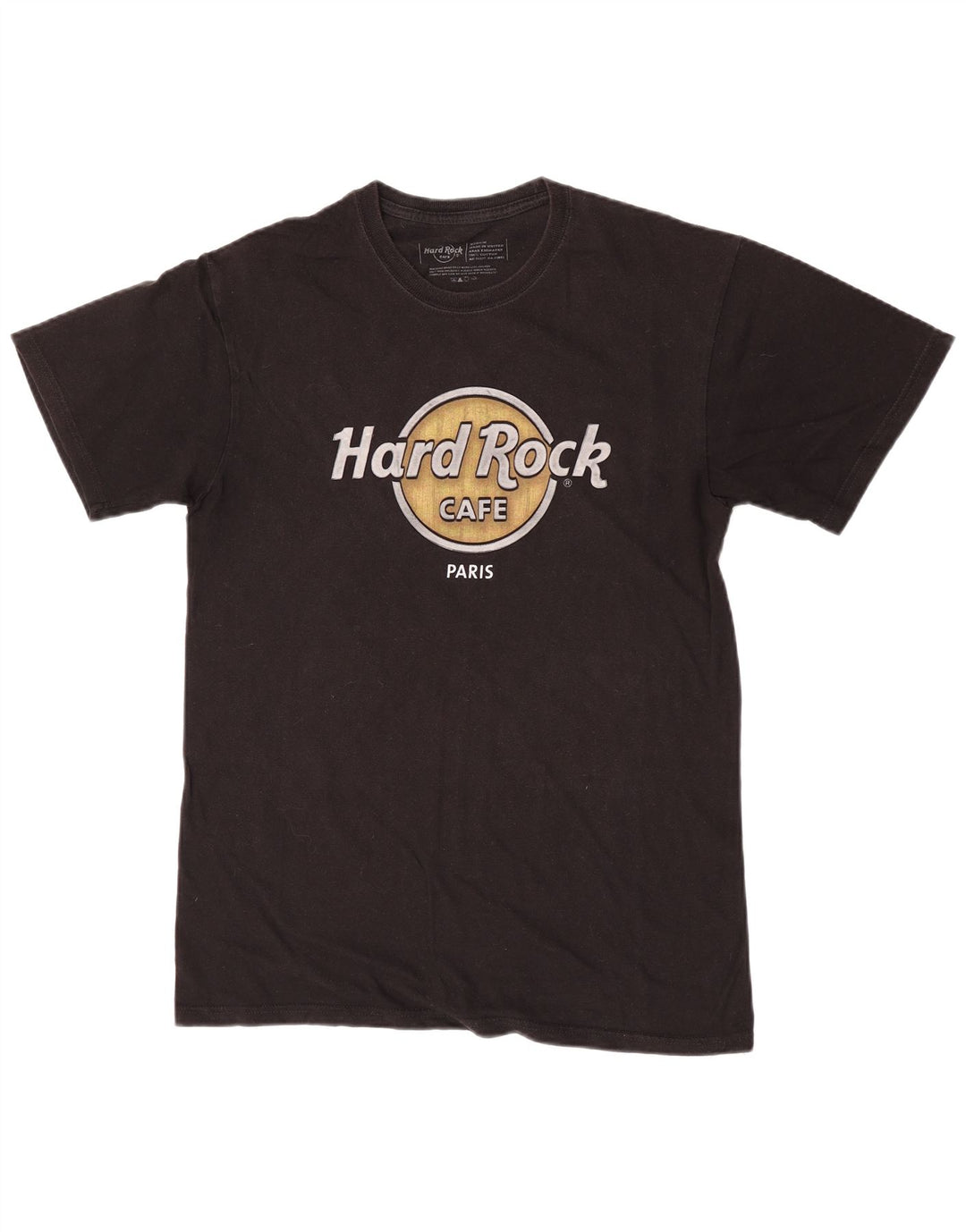 Camiseta masculina Hard Rock Cafe Paris Graphic Top Médio Algodão Preto